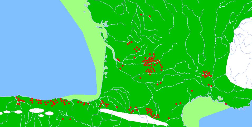 Carte de la région franco-cantabrique