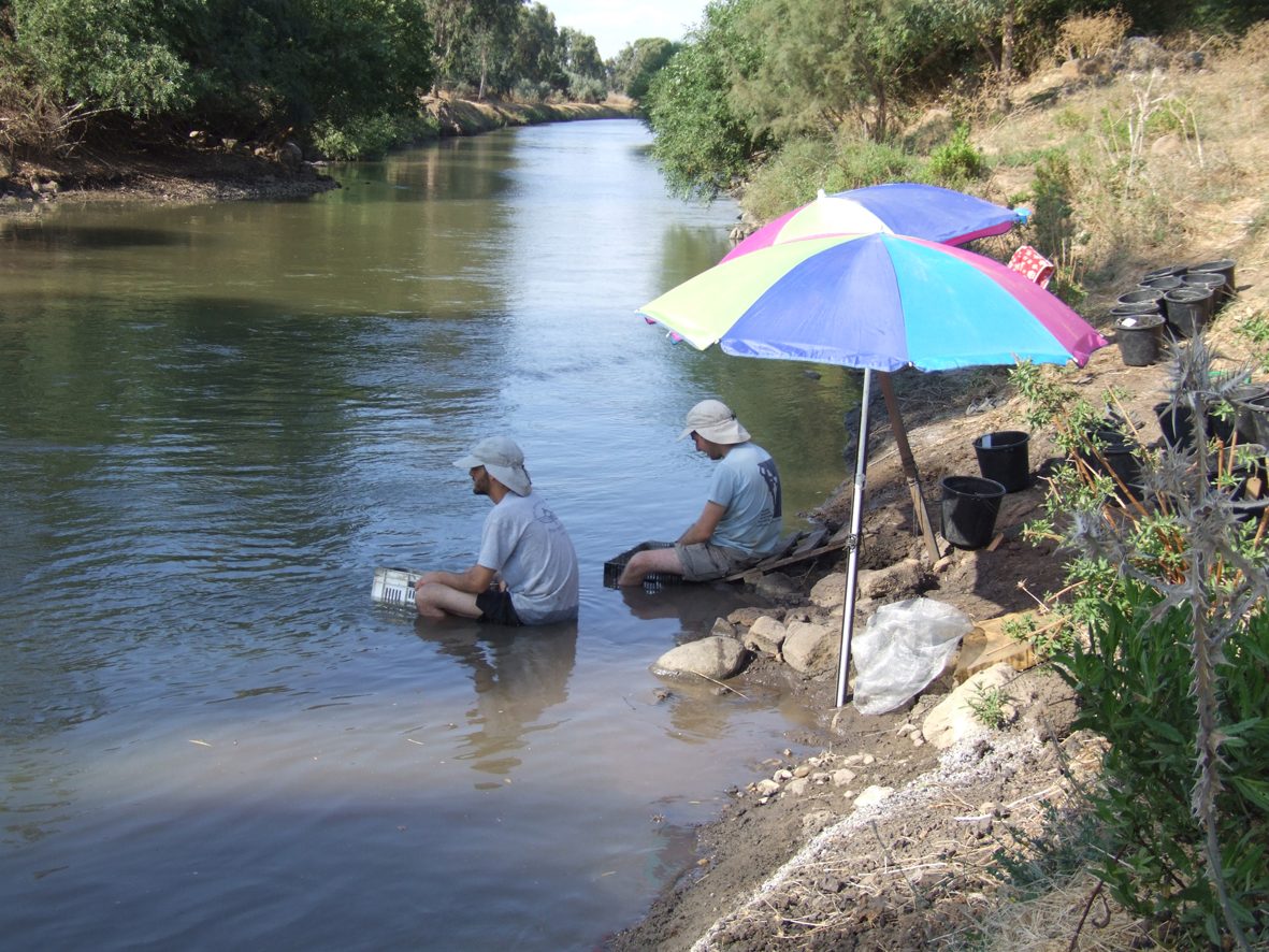 Tamisage des sédiments de fouille