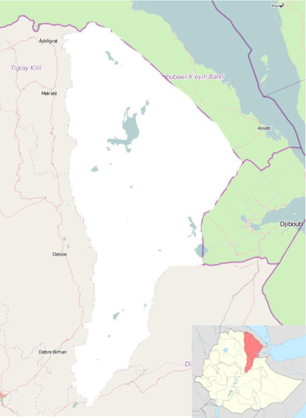 Carte de situation de la région Afar en Éthiopie