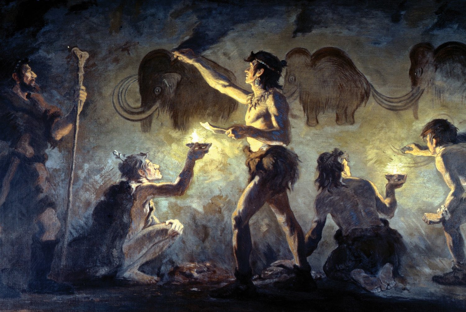Bisons polychromes (reproduction, C. R. Knight)