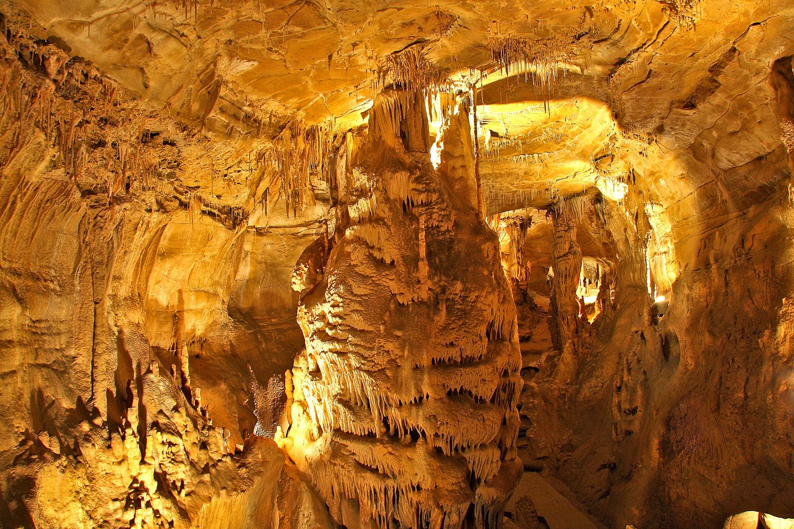 Le Trou du Renard : stalactites, stalagmites et draperies de calcaire