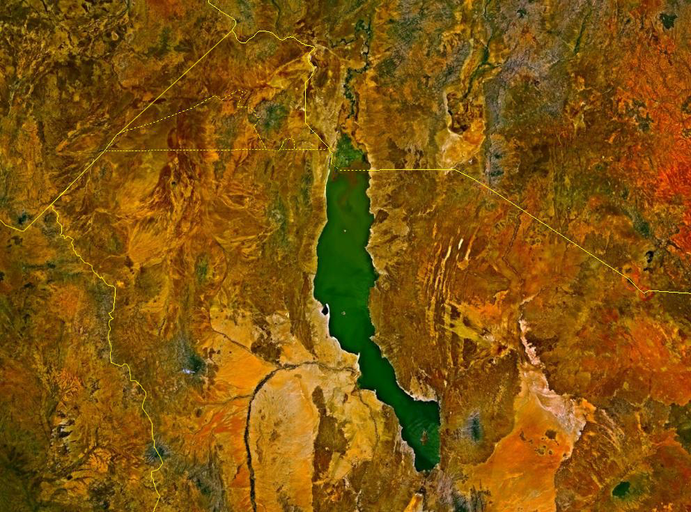 Vue satellite du lac Turkana