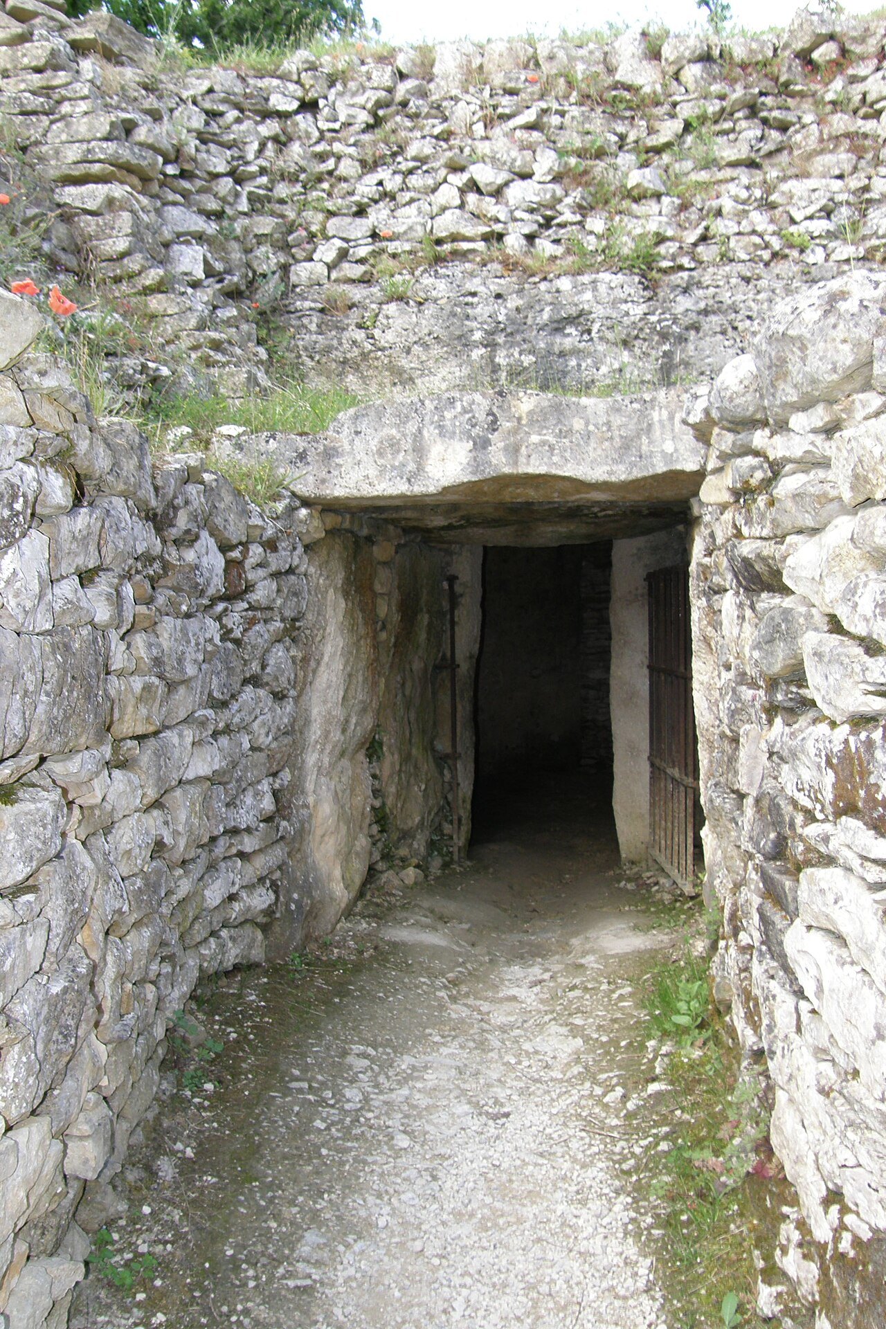 Entrée du tumulus A, nécropole de Bougon, Deux-Sèvres.