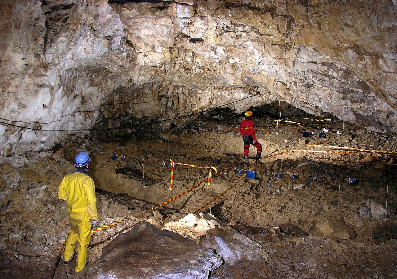 Fouilles paléontologiques dans la balme à Collomb, Entremont-le-Vieux (Savoie).