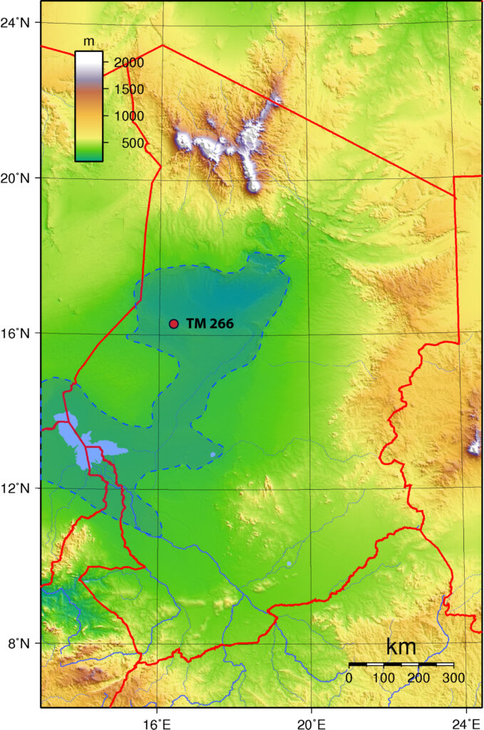 Carte de localisation du site TM 266 au nord du Tchad