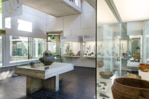 Une salle du Musée départemental de Préhistoire d'Île-de-France, à Nemours, où sont conservées les collections néolithiques du Bassin parisien.