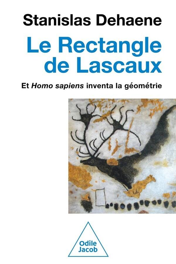Couverture du « Rectangle de Lascaux » de Stanislas Dehaene : le grand cerf noir de Lascaux et, sous lui, un rectangle tracé