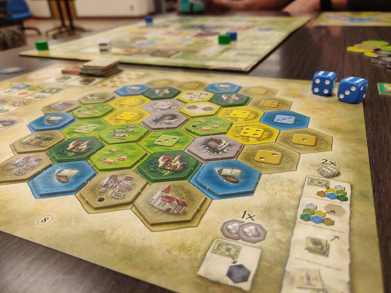 Plateau de jeu de société en cours de partie