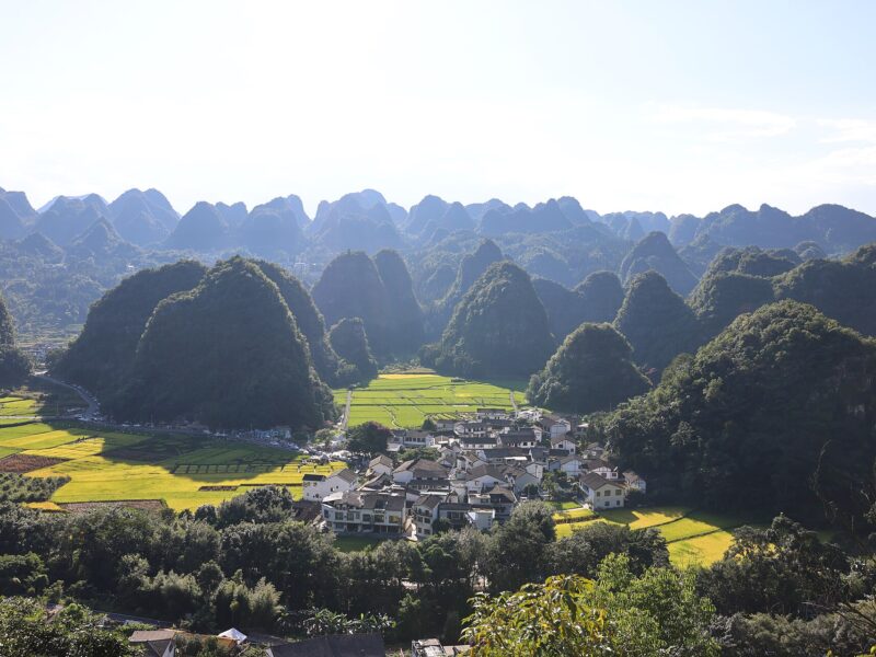 Paysage karstique du Guizhou, dans le sud-ouest de la Chine.