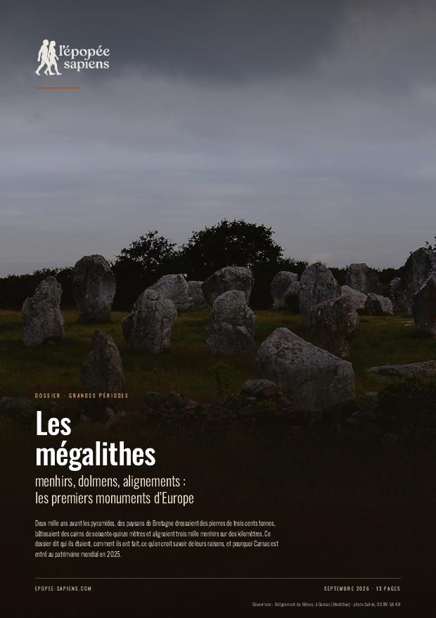 Couverture, Les mégalithes, menhirs, dolmens et alignements, les premiers monuments d’Europe