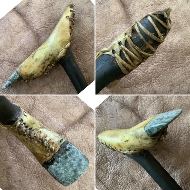 Herminette emmanchée avec lame en ophite (25-2)
