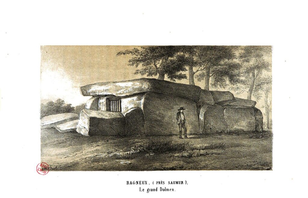 Le grand dolmen, lithographie d’Antoine-Étienne Carro