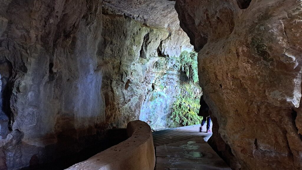 Passage aménagé du parcours de visite