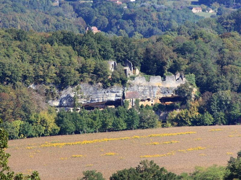 La falaise de la Madeleine au-dessus de la Vézère