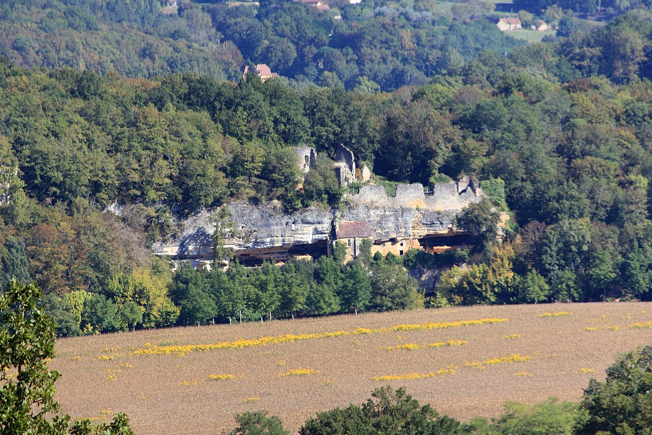 La falaise de la Madeleine au-dessus de la Vézère
